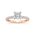 thumbnail image 1 of 3 Carat IGI Certified Princess Shape Lab Grown Diamond Engagement Ring | 14K Rose Gold | Kylie Eternity Lab Diamond Ring | FG-VS1-VS2 Quality Friendly Diamonds, 1 of 5