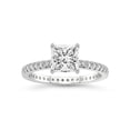 thumbnail image 1 of 3 Carat IGI Certified Princess Shape Lab Grown Diamond Engagement Ring | 14K White Gold | Claire Full Eternity Lab Diamond Ring | FG-VS1-VS2 Quality Friendly Diamonds, 1 of 5
