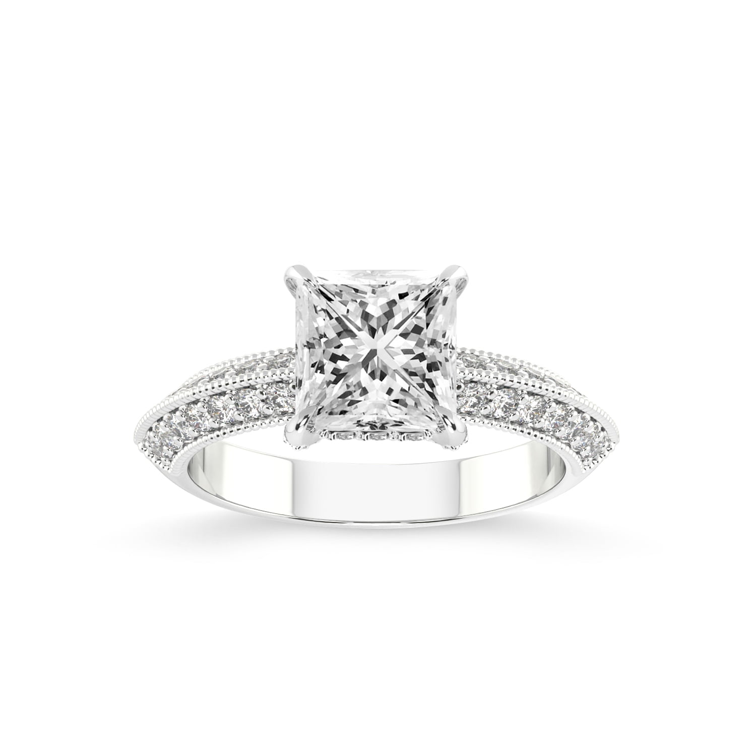 3 Carat IGI Certified Princess Shape Lab Grown Diamond Engagement Ring