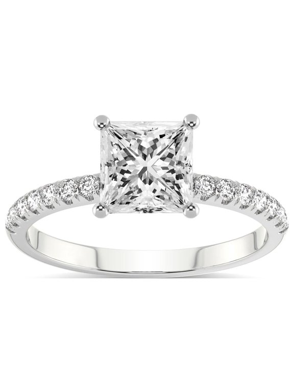 3 Carat IGI Certified Princess Shape Lab Grown Diamond Engagement Ring | 14K White Gold | Olivia Secret Halo Lab Diamond Ring | FG-VS1-VS2 Quality Friendly Diamonds