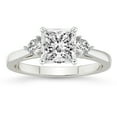 thumbnail image 1 of IGI Certified 3 Carat Princess Shape Lab Grown Diamond Engagement Ring | 14K White Gold | Synthia Three Stone Lab Diamond Ring | FG-VS1-VS2 Quality Friendly Diamonds, 1 of 6