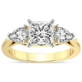 thumbnail image 1 of IGI Certified 3 Carat Princess Shape Lab Grown Diamond Engagement Ring | 14K White Gold | Della Three stone Pear Shape Side Lab Diamond Ring | FG-VS1-VS2 Quality Friendly Diamonds, 1 of 6