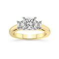 thumbnail image 1 of IGI Certified 3 Carat Princess Shape Lab Grown Diamond Engagement Ring | 14K White Gold |Denise Three stone Side Emerald Lab Diamond Ring | FG-VS1-VS2 Quality Friendly Diamonds, 1 of 6