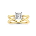 thumbnail image 1 of IGI Certified 3 Carat Princess Shape Lab Grown Diamond Engagement Ring | 14K White Gold | Stella Criss Cross Solitaire Lab Diamond Ring | FG-VS1-VS2 Quality Friendly Diamonds, 1 of 6