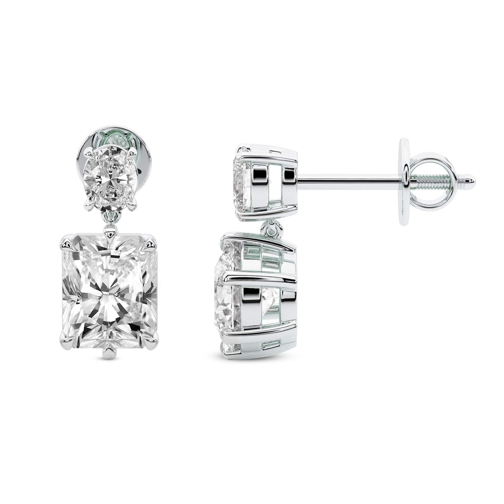 IGI Certified Carat Radiant Shape Lab Grown Diamond Earrings