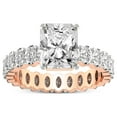 thumbnail image 1 of 3 Carat IGI Certified Radiant Shape Lab Grown Diamond Engagement Ring | 14K Rose Gold | Celeste Side Oval Diamond Eternity Lab Diamond Ring | FG-VS1-VS2 Quality Friendly Diamonds, 1 of 4