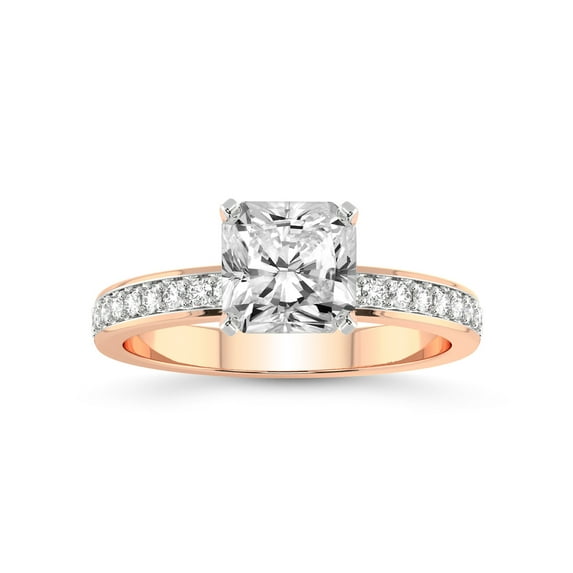3 Carat IGI Certified Radiant Shape Lab Grown Diamond Engagement Ring | 14K Rose Gold |Charm Of Love Eternity Lab Diamond Ring | FG-VS1-VS2 Quality Friendly Diamonds