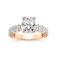 thumbnail image 1 of 3 Carat IGI Certified Radiant Shape Lab Grown Diamond Engagement Ring | 14K Rose Gold | Lillian Eternity Oval Shape Side Lab Diamond Ring | FG-VS1-VS2 Quality Friendly Diamonds, 1 of 5