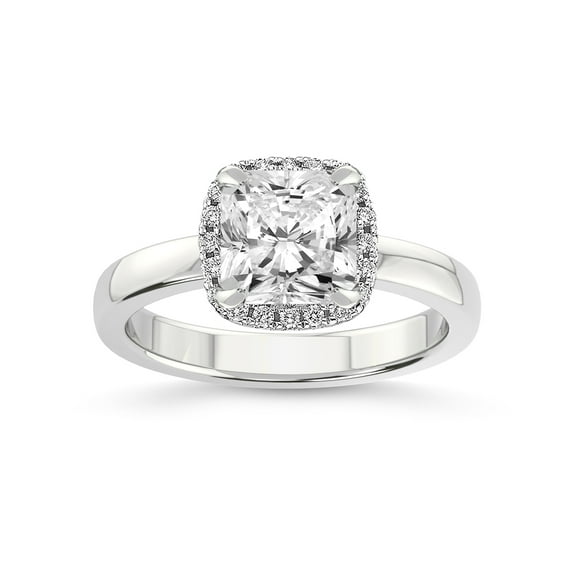 3 Carat IGI Certified Radiant Shape Lab Grown Diamond Engagement Ring | 14K White Gold | Anna Hidden Accents Halo Lab Diamond Ring | FG-VS1-VS2 Quality Friendly Diamonds