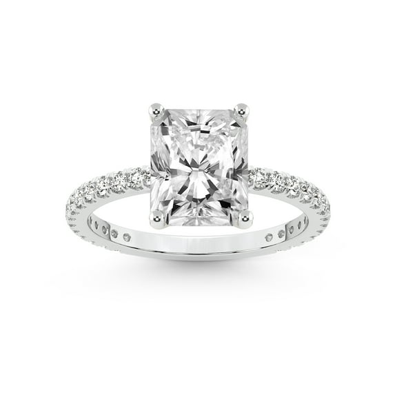 3 Carat IGI Certified Radiant Shape Lab Grown Diamond Engagement Ring | 14K White Gold | Emily Eternity Lab Diamond Ring | FG-VS1-VS2 Quality Friendly Diamonds