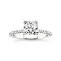 3 Carat IGI Certified Radiant Shape Lab Grown Diamond Engagement Ring | 14K White Gold | Grace Micro Pave Eternity Lab Diamond Ring | FG-VS1-VS2 Quality Friendly Diamonds