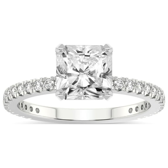 3 Carat IGI Certified Radiant Shape Lab Grown Diamond Engagement Ring | 14K White Gold | Kylie Eternity Lab Diamond Ring | FG-VS1-VS2 Quality Friendly Diamonds