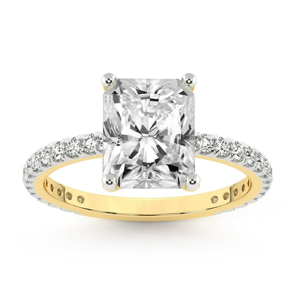 3 Carat IGI Certified Radiant Shape Lab Grown Diamond Engagement Ring | 14K Yellow Gold | Emily Eternity Lab Diamond Ring | FG-VS1-VS2 Quality Friendly Diamonds