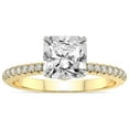 thumbnail image 1 of 3 Carat IGI Certified Radiant Shape Lab Grown Diamond Engagement Ring | 14K Yellow Gold | Etienne Secret Halo Lab Diamond Ring | FG-VS1-VS2 Quality Friendly Diamonds, 1 of 5