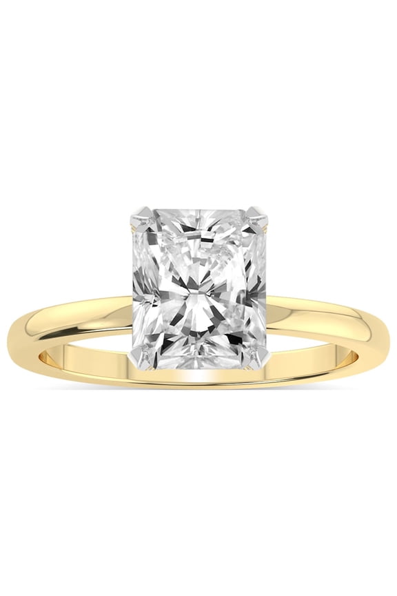 IGI Certified 3 Carat Radiant Shape Lab Grown Diamond Engagement Ring | 14K White Gold |Lyla Hidden Accents SolitaireLab Diamond Ring | FG-VS1-VS2 Quality Friendly Diamonds