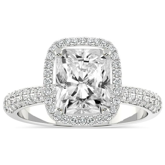 3 Carat | IGI Certified Radiant Shape Lab Grown Diamond Engagement Ring For Women | 14K White Gold | Lab Created Kathrine Halo Diamond Engagement Ring | FG-VS1-VS2 Quality