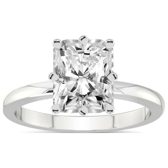 IGI Certified 3 Carat Radiant Shape Lab Grown Diamond Engagement Ring | 14K White Gold | Malissa Solitaire Diamond Ring | FG-VS1-VS2 Quality Friendly Diamonds