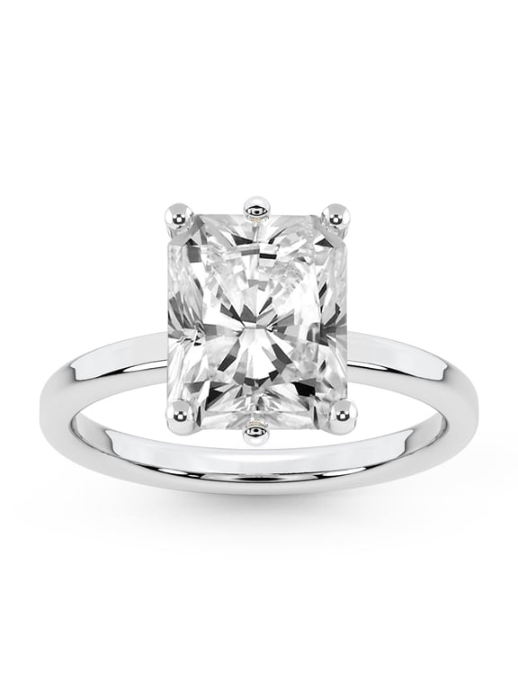 IGI Certified 3 Carat Radiant Shape Lab Grown Diamond Engagement Ring | 14K White Gold |Solitaire Lab Diamond Ring | FG-VS1-VS2 Quality Friendly Diamonds