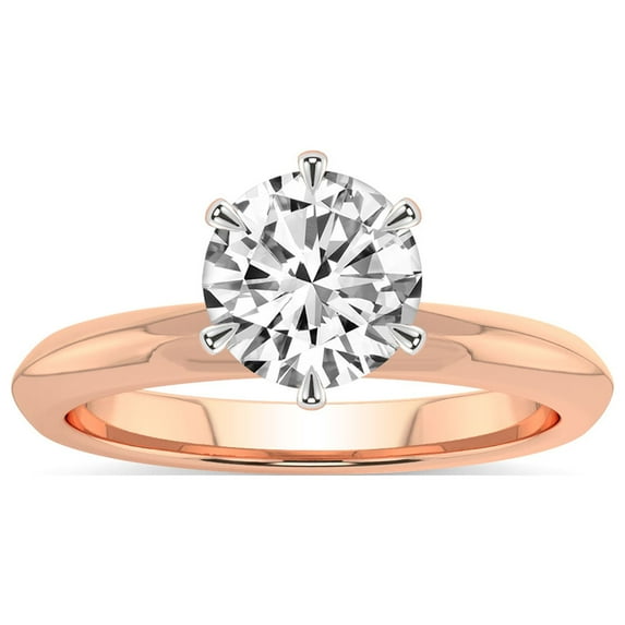 IGI Certified 3 Carat Round Shape Lab Grown Diamond Engagement Ring | 14K Rose Gold | Alora Solitaire Diamond Ring | FG-VS1-VS2 Quality Friendly Diamonds