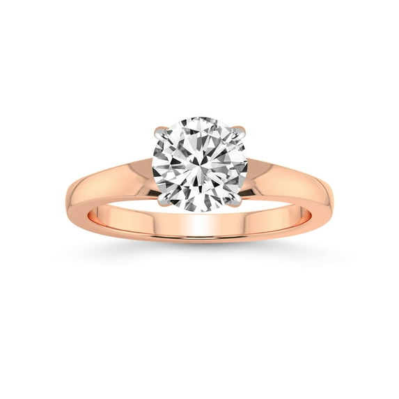 3 Carat IGI Certified Round Shape Lab Grown Diamond Engagement Ring | 14K Rose Gold | Arielle Solitaire Lab Diamond Ring | FG-VS1-VS2 Quality Friendly Diamonds