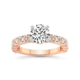 thumbnail image 1 of 3 Carat IGI Certified Round Shape Lab Grown Diamond Engagement Ring | 14K Rose Gold | Cheryl Side Stone Lab Diamond Ring | FG-VS1-VS2 Quality Friendly Diamonds, 1 of 6