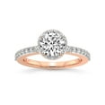 thumbnail image 1 of 3 Carat IGI Certified Round Shape Lab Grown Diamond Engagement Ring | 14K Rose Gold | Lumina Halo Diamond Eternity Lab Diamond Ring | FG-VS1-VS2 Quality Friendly Diamonds, 1 of 5