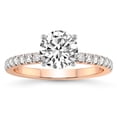 thumbnail image 1 of IGI Certified 3 Carat Round Shape Lab Grown Diamond Engagement Ring | 14K Rose Gold |Nomi Classic Eternity Lab Diamond Ring | FG-VS1-VS2 Quality Friendly Diamonds, 1 of 5