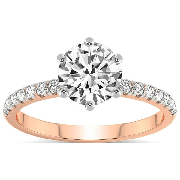 3 Carat IGI Certified Round Shape Lab Grown Diamond Engagement Ring | 14K Rose Gold | Olivia Secret Halo Lab Diamond Ring | FG-VS1-VS2 Quality Friendly Diamonds
