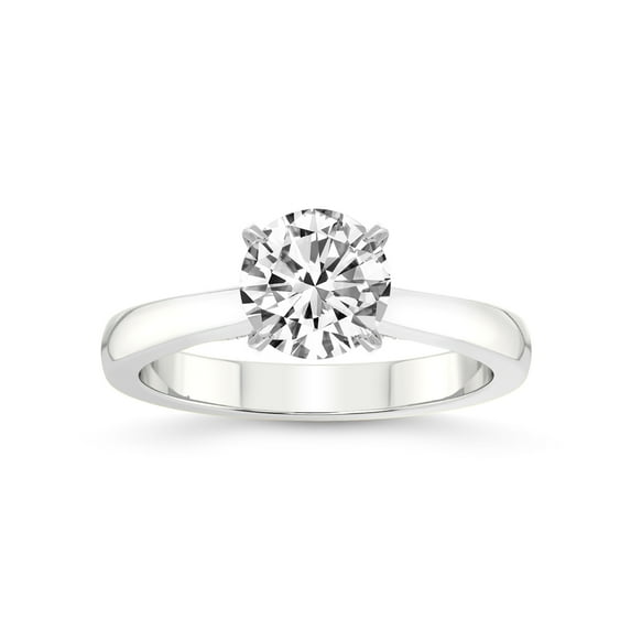 3 Carat IGI Certified Round Shape Lab Grown Diamond Engagement Ring | 14K White Gold |Elsa Hidden Accents Solitaire Lab Diamond Ring | FG-VS1-VS2 Quality Friendly Diamonds