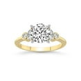 thumbnail image 1 of 3 Carat IGI Certified Round Shape Lab Grown Diamond Engagement Ring | 14K Yellow Gold |Amore Side Stone Lab Diamond Ring | FG-VS1-VS2 Quality Friendly Diamonds, 1 of 1
