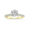 thumbnail image 1 of 3 Carat IGI Certified Round Shape Lab Grown Diamond Engagement Ring | 14K Yellow Gold | Atria Secret Double Halo Lab Diamond Ring | FG-VS1-VS2 Quality Friendly Diamonds, 1 of 5