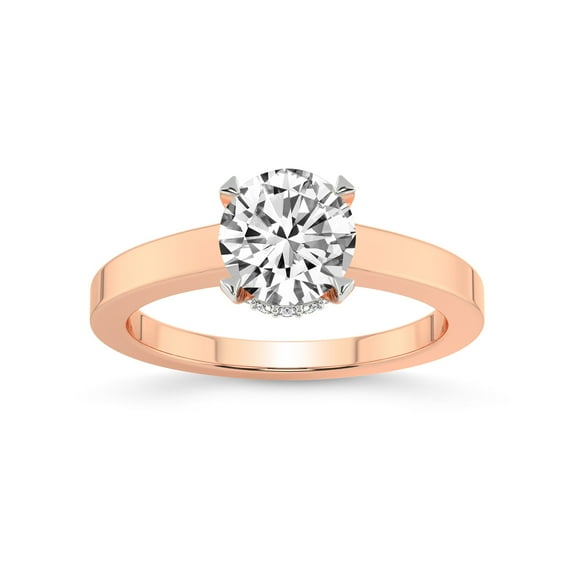3 Carat | IGI Certified Round Shape Lab Grown Diamond Engagement Ring For Women | 14K Rose Gold | Lab Created Ember Secret Halo Diamond Engagement Ring | FG-VS1-VS2 Quality