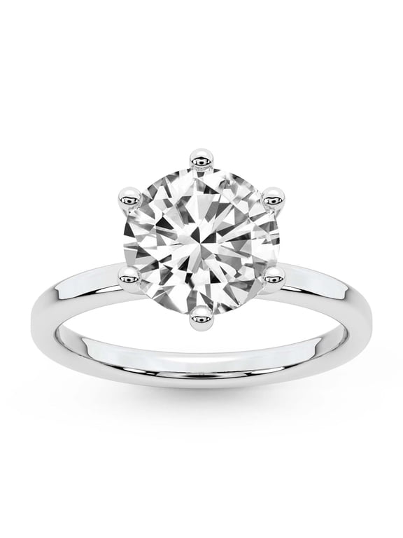 IGI Certified 3 Carat Round Shape Lab Grown Diamond Engagement Ring | 14K White Gold |Solitaire Lab Diamond Ring | FG-VS1-VS2 Quality Friendly Diamonds
