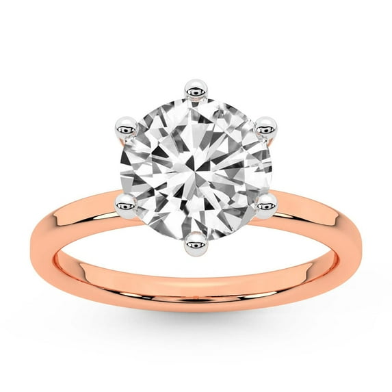 IGI Certified 3 Carat Round Shape Lab Grown Diamond Engagement Ring | 14K Rose Gold |Solitaire Lab Diamond Ring | FG-VS1-VS2 Quality Friendly Diamonds