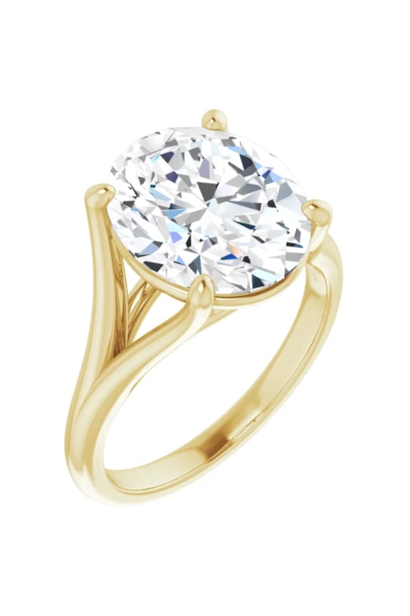 3 Carat Lab Diamond Engagement Ring Oval Split Shank
