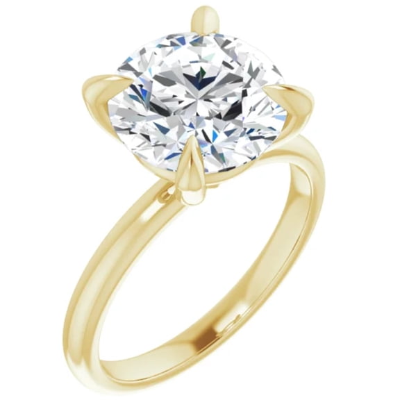 3 Carat Lab Diamond Engagement Ring Round Cut 14k Yellow Gold