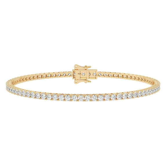3 Carat Lab Grown Diamond Tennis Bracelet 14K Yellow Gold Bracelet Unique Diamond Bracelet