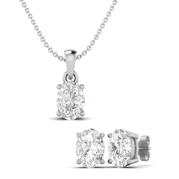 3 Carat Moissanite Diamond E Color VS1 Clarity Brilliant Cut 925 Sterling Silver Pendant Earrings Set With 18 Inch Chain For Women