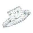thumbnail image 1 of Rosec Jewels Moissanite Princess Cut Engagement Ring 3 Carat - D-VS1 Quality Certified - 8 mm Moissanite Solitaire Ring, 925 Sterling Silver, US 6.00, 1 of 9