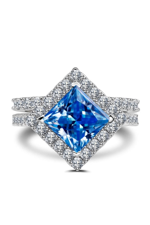 3 Carat Moissanite Engagement Rings for Women, S925 Sterling Silver D Color VVS1 Princess Cut Diamond Rings, Ideal Choice for Birthday, Anniversary and Romantic Occasions with Certificate