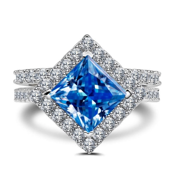 3 Carat Moissanite Engagement Rings for Women, S925 Sterling Silver D Color VVS1 Princess Cut Diamond Rings, Ideal Choice for Birthday, Anniversary and Romantic Occasions with Certificate