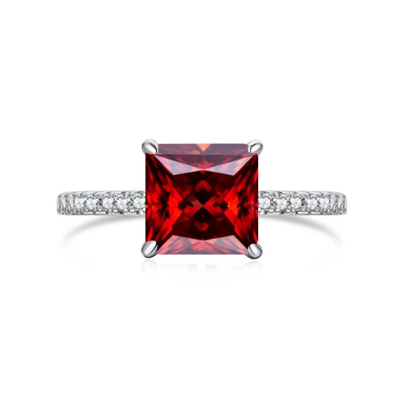 3 Carat Moissanite Engagement Rings for Women, S925 Sterling Silver D Color VVS1 Princess Cut Diamond Rings, Ideal Choice for Birthday, Anniversary and Romantic Occasions