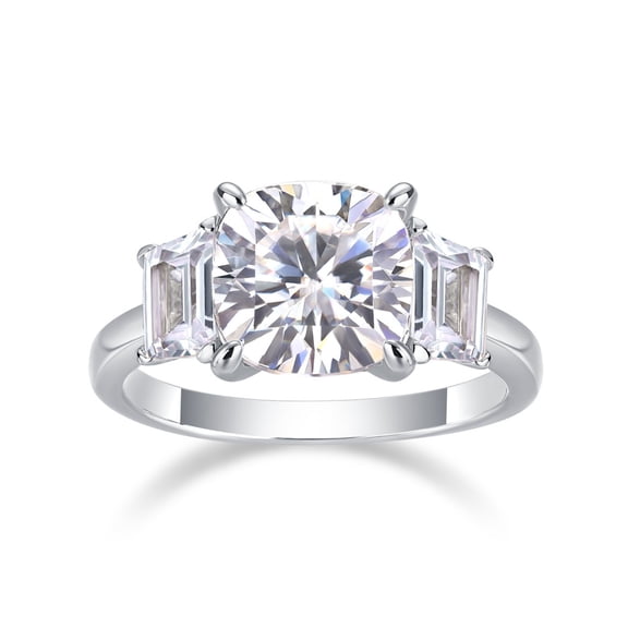 3 Carat Moissanite Engagement Rings for Women D Color VVS1 Moissanite Wedding Ring 18K White Gold Plated 925 Sterling Silver Diamond Ring Size 5-9