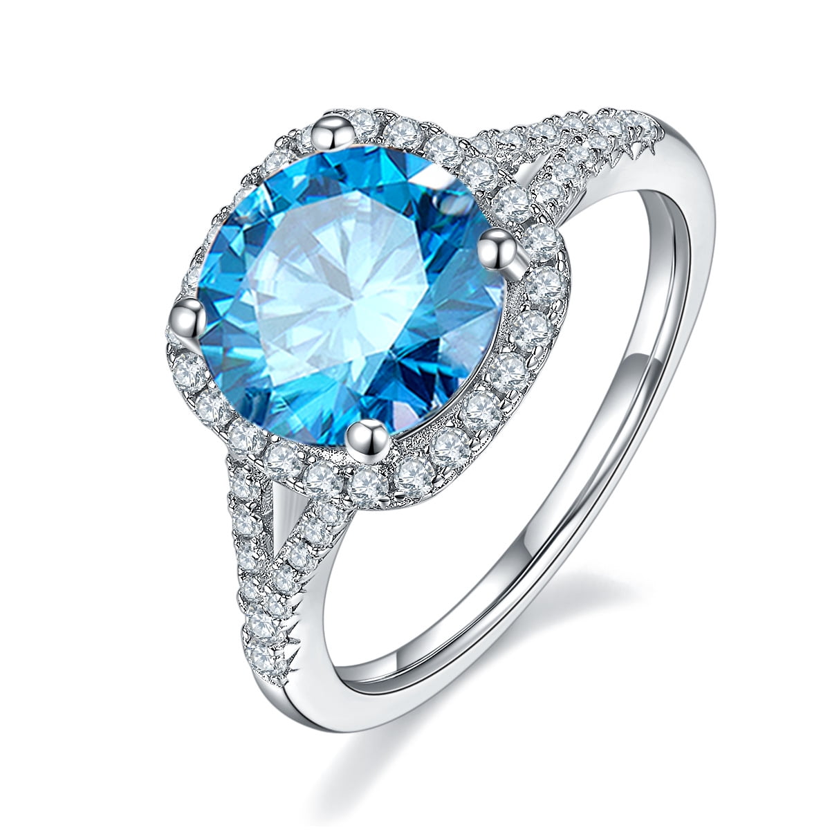 3 Carat Moissanite Ring for Womens Sterling Silver Moissanite Diamond Ring Moissanite Engagement Rings for Women Moissanite Wedding Rings Women's Moissanite Promise Rings