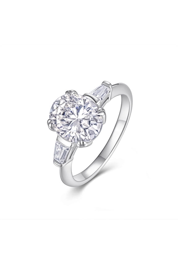 3 Carat Moissanite Ring for Women D Color VVS1 Clarity Oval Cut Engagement Ring Women Jewelry 925 Sterling Silver Wedding Ring Band Size 5-9