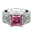 thumbnail image 1 of 3 Carat Moissanite Rings for Women  D Color 925 Sterling Silver Purple/Red/White VVS1 Princess Cut Moissanite Rings  lab Created Diamond Engagement Ring Promise Ring with Certificat, 1 of 10