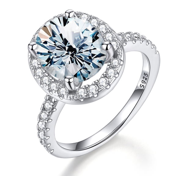 3 Carat Moissanite Rings for Women D Color VVS1 Clarity Oval Engagement Ring Diamond Ring 925 Sterling Silver Anniversary Wedding Rings Size 5-9
