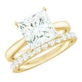 thumbnail image 1 of Rosec Jewels Moissanite Wedding Ring Set for Women - 3 Carat Engagement Ring with Enhancer - D-VS1 Grade Certified, 18K Yellow Gold, US 9.00, 1 of 8
