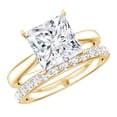 thumbnail image 1 of Rosec Jewels Moissanite Wedding Ring Set for Women - 3 Carat Engagement Ring with Enhancer - D-VS1 Grade Certified, 18K Yellow Gold, US 9.00, 1 of 8