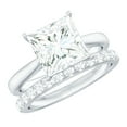 thumbnail image 1 of Rosec Jewels Moissanite Wedding Ring Set for Women - 3 Carat Engagement Ring with Enhancer - D-VS1 Grade Certified, 925 Sterling Silver, US 7.50, 1 of 7